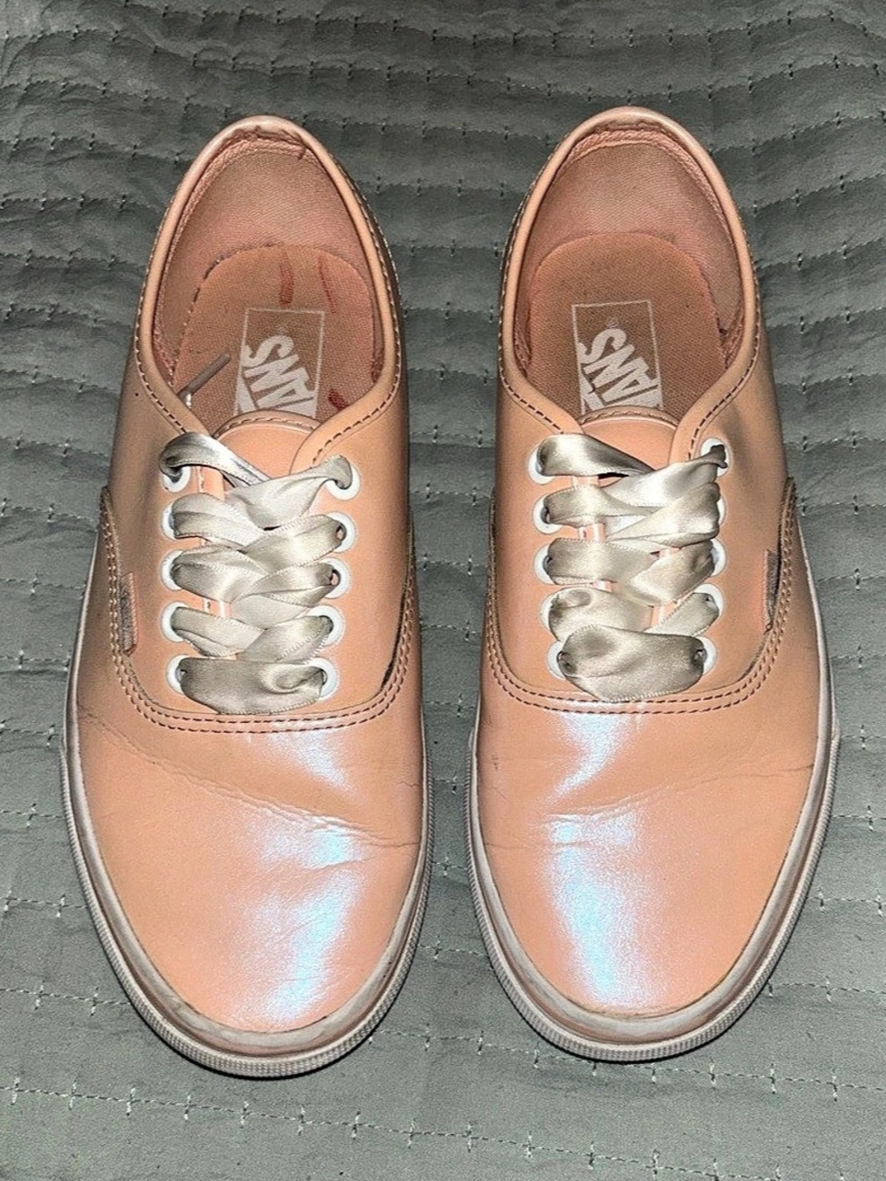 Vans Pearl Leather Authentic Spanish Villa Sneakers - W8.5/M7